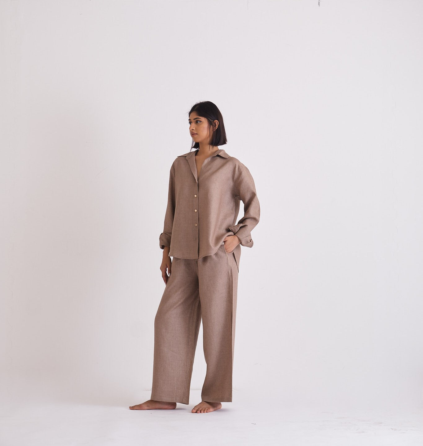 ALIA MEHDAR BROWN LONGSLEEVE كم طويل بني