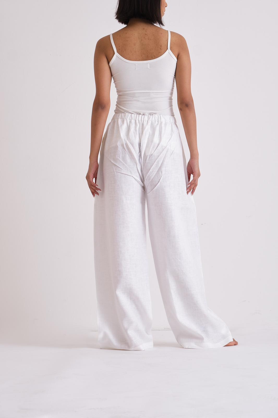 ALIA MEHDAR LINEN PANTS WHITE بنطلون كتان أبيض