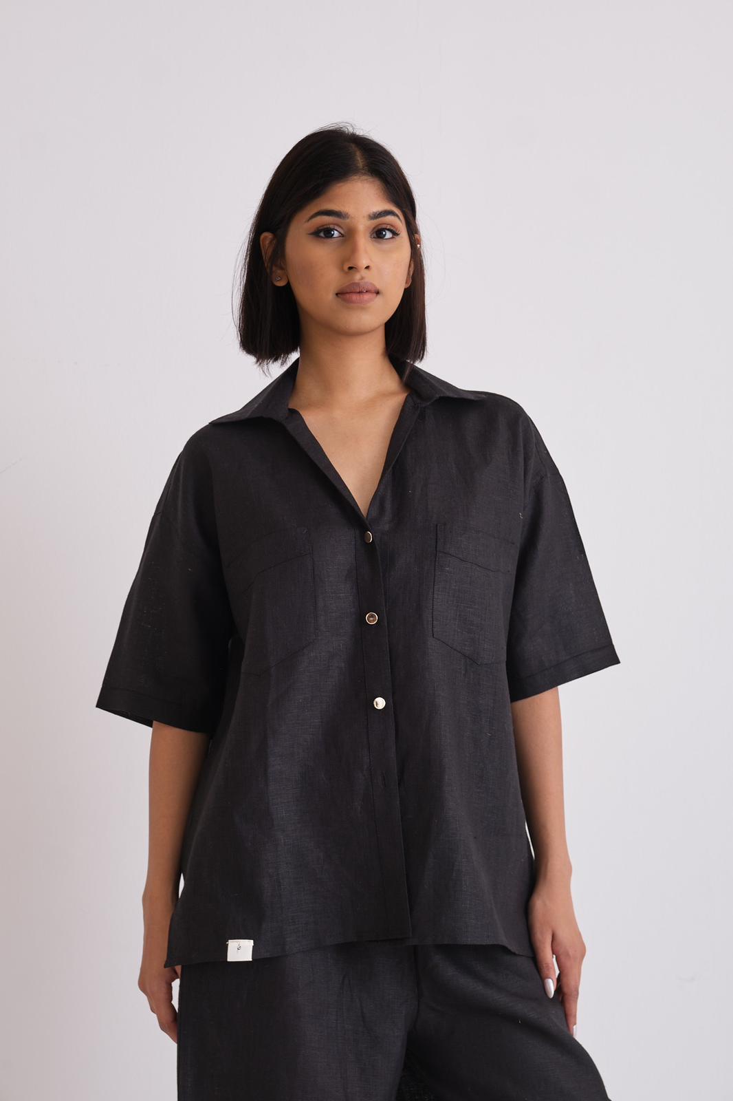 ALIA MEHDAR BLACK SHORTSLEEVE كم قصير أسود