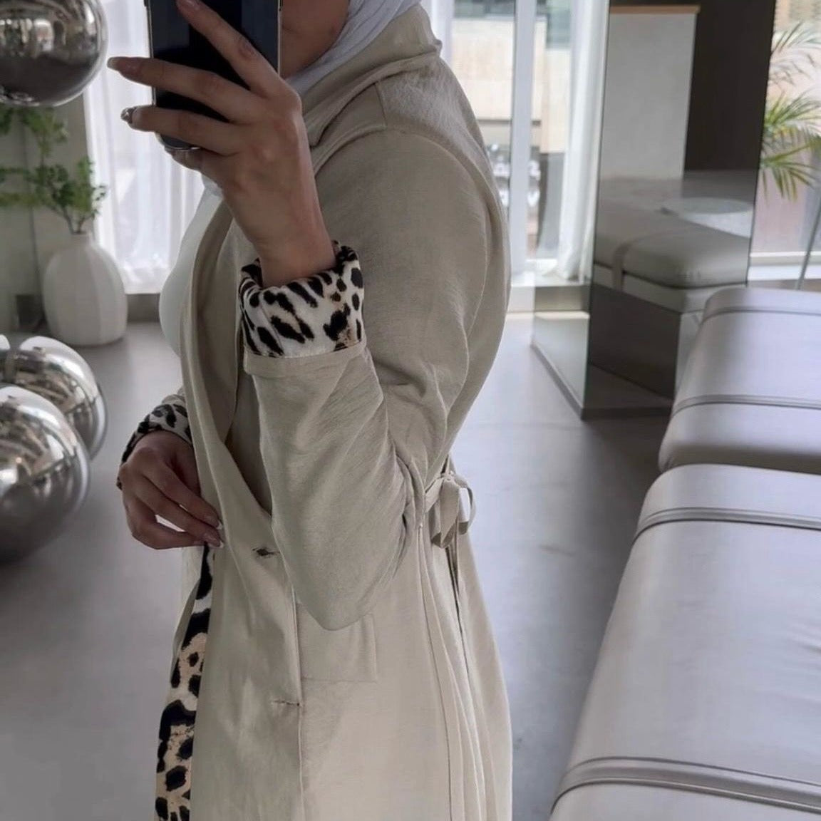 REEMSLINE TIGER JACKET BEIGE SET بدلة تايقر