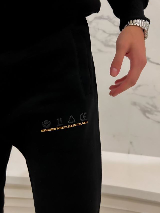 SHADES OF THREADS WISELY BLACK SWEAT PANTS