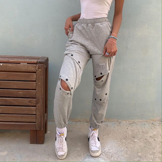SHADES OF TREADS CROSS BUTTONS SWEATPANTS