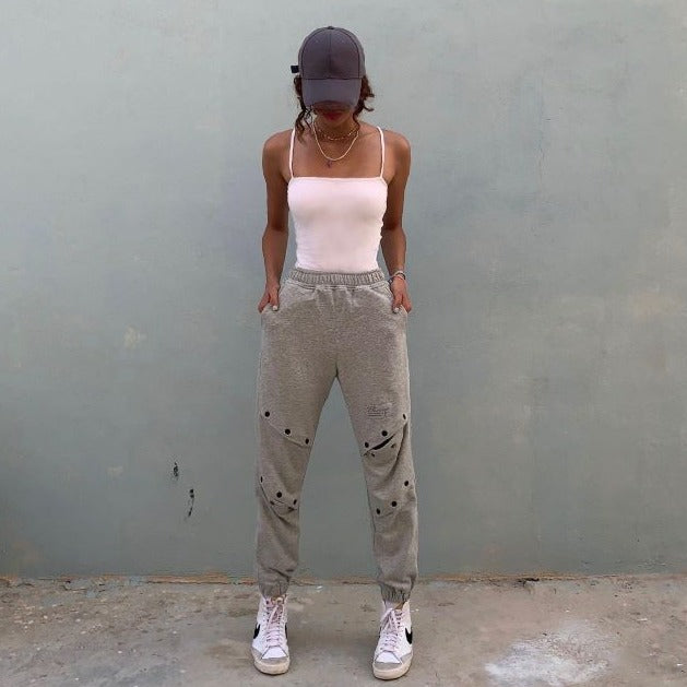 SHADES OF TREADS CROSS BUTTONS SWEATPANTS