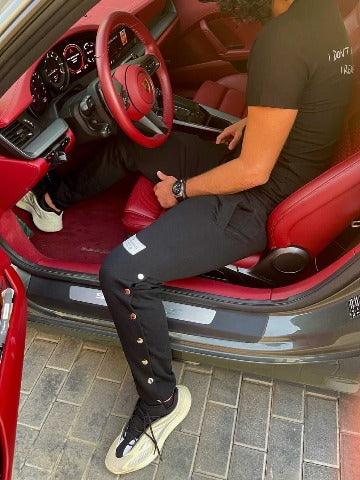 SHADES OF THREADS SIDE BUTTONS SWEATPANTS