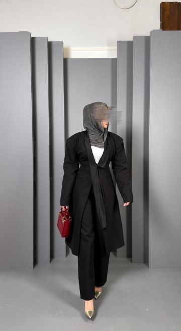 WIDE SHOULDER SET بدلة جاكيت مخصر
