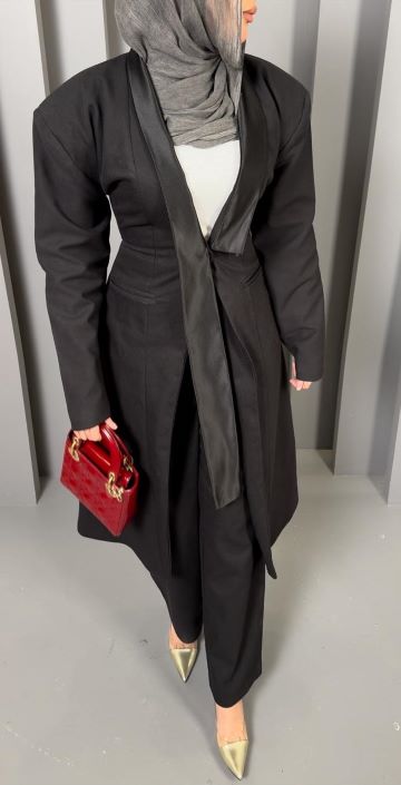 WIDE SHOULDER SET بدلة جاكيت مخصر
