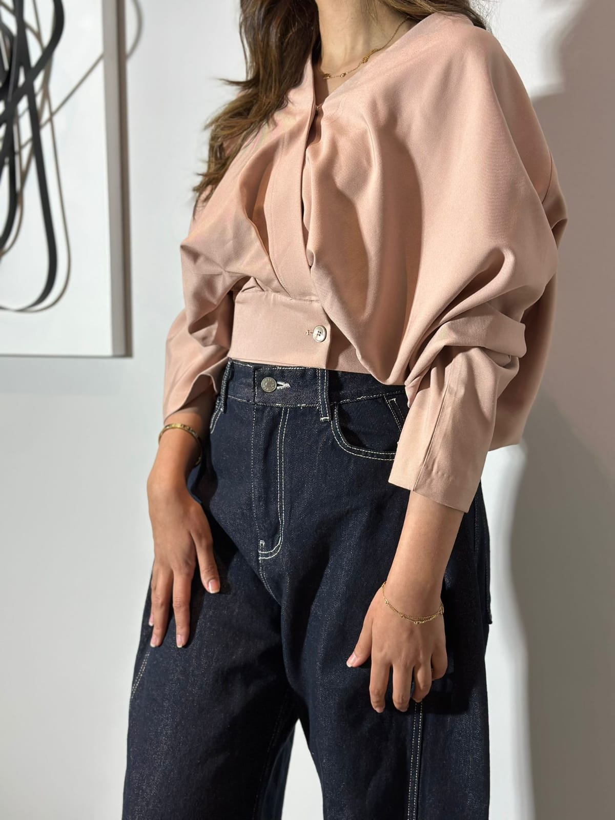 KUTS PINK AND JEANS توب بينك مع الجينز