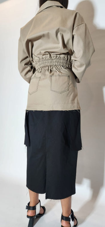 KUTS BROWN LS SKIRT BLACK SET تنورة بنية طويلة الأكمام
