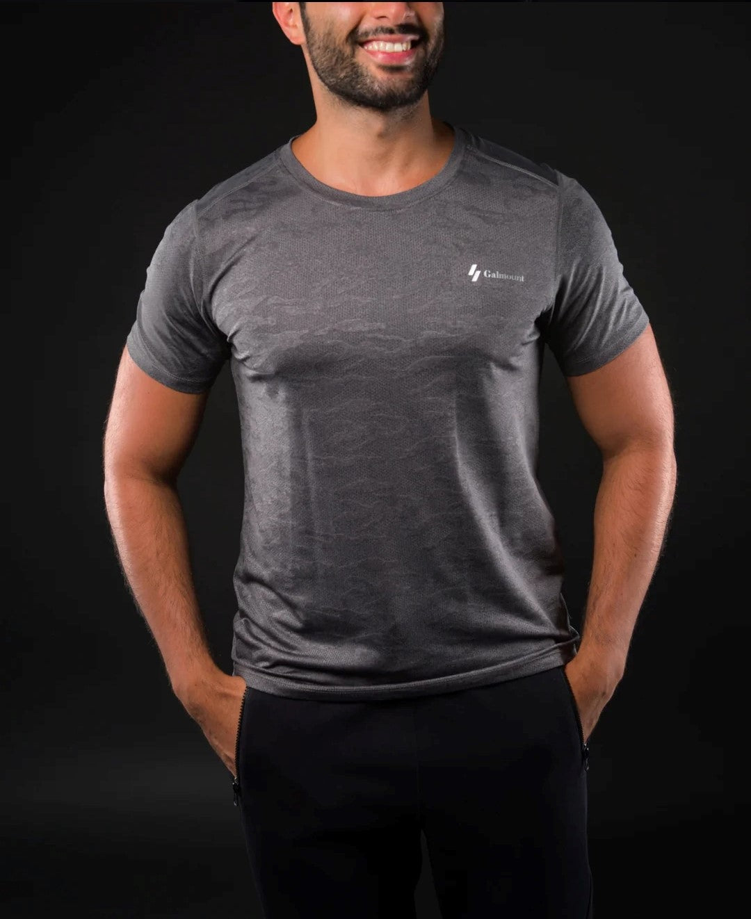 GALMOUNT MEN GREY SPORTS SHIRT قميص رياضي رمادي للرجال