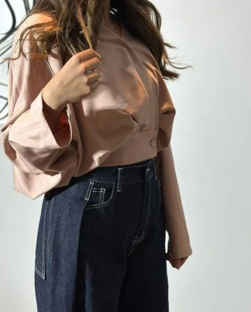 KUTS PINK AND JEANS توب بينك مع الجينز