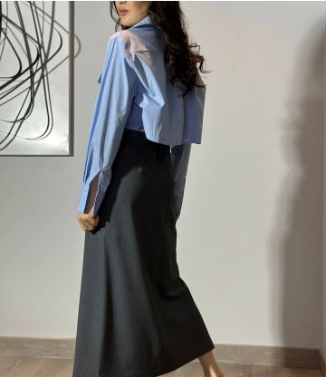 KUTS LS SKIRT SET BLUE تنورة بأكمام طويلة