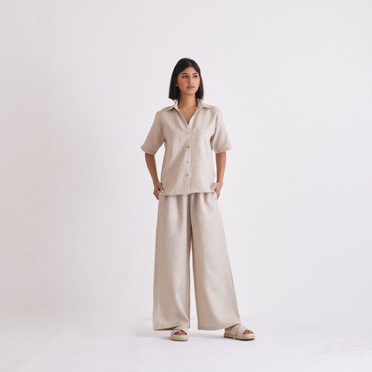 ALIA MEHDAR BEIGE SHORTSLEEVE بيج بأكمام قصيرة