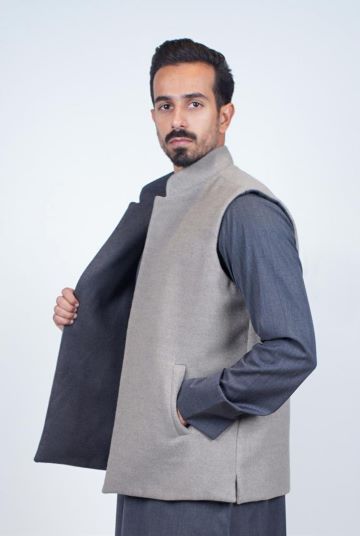 HABOOB VEST DF GREY X BEIGE