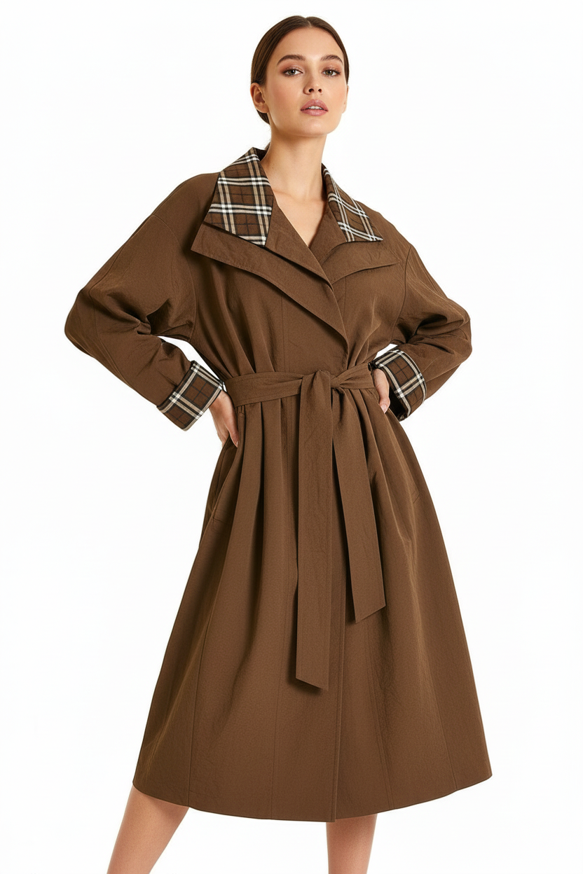 Brown trench coat