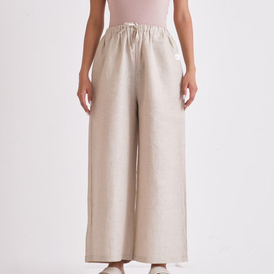 ALIA MEHDAR LINEN PANTS WOMEN بنطلون كتان بيج