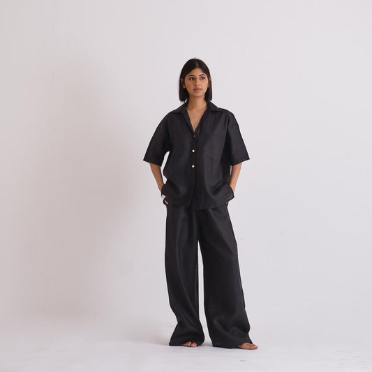 ALIA MEHDAR BLACK SHORTSLEEVE كم قصير أسود