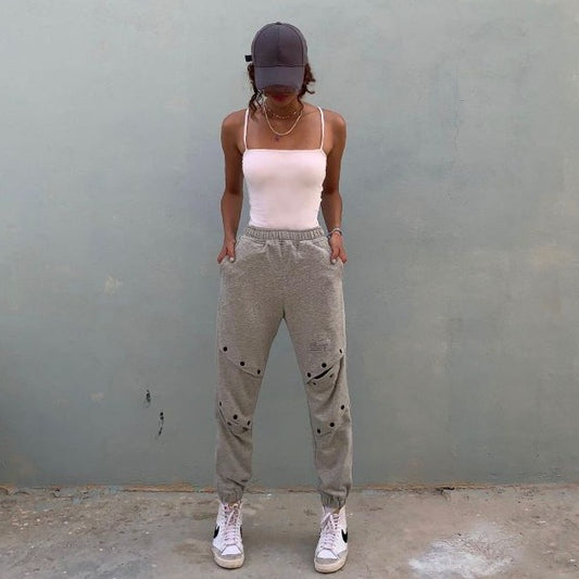 SHADES OF TREADS CROSS BUTTONS SWEATPANTS