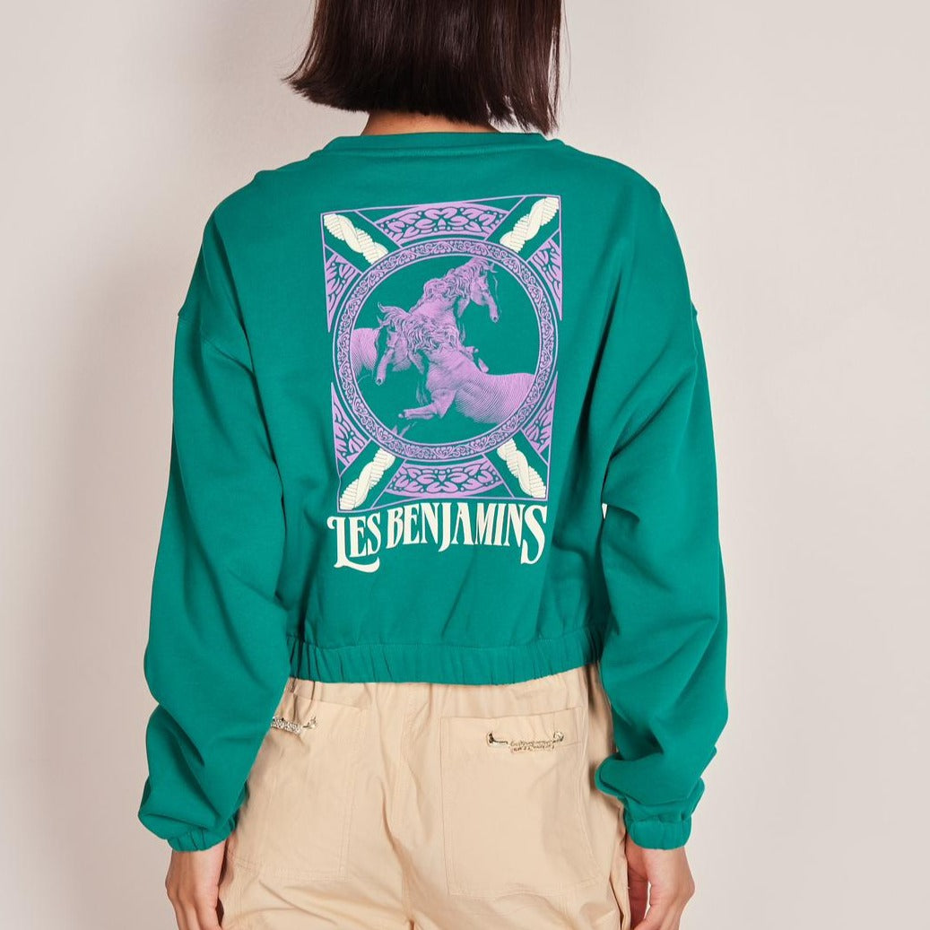 LES BENJAMINS SWEAT SHIRT SEAWEED