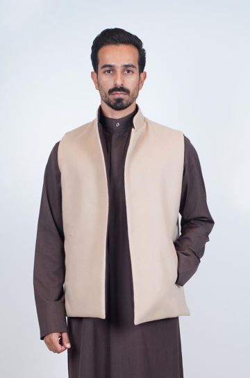 HABOOB VEST BROWN X BEIGE