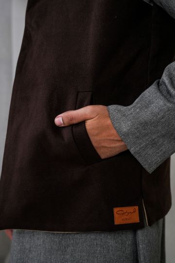 HABOOB VEST BROWN X BEIGE