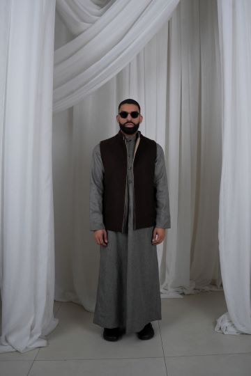 HABOOB VEST BROWN X BEIGE