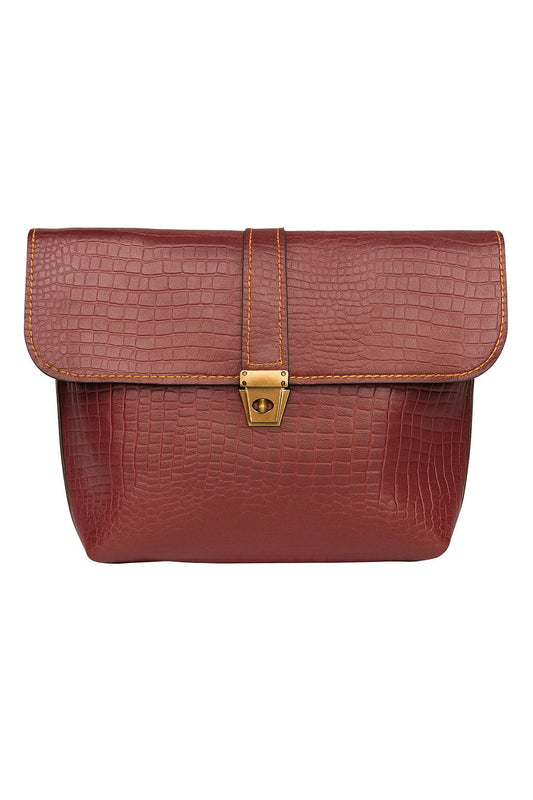 LEATHER BAG DARK RED
