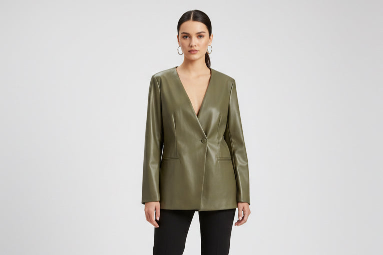 LEATHER JACKET GREEN