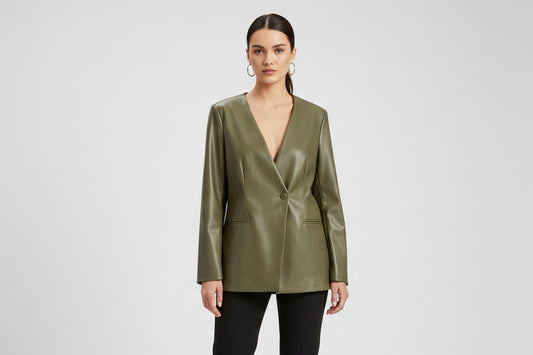 LEATHER JACKET GREEN