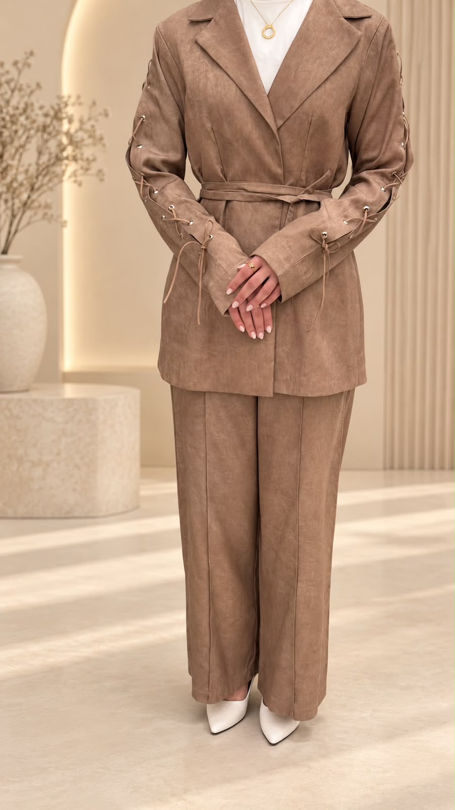 MOCHA LACE-UP SET