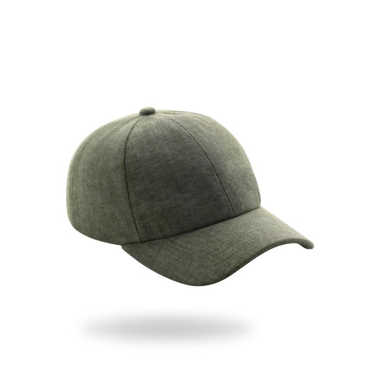 OLIVE GREEN LINEN CAP