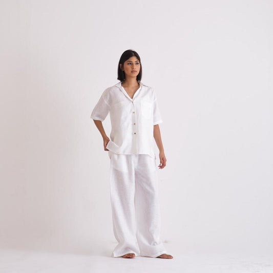 ALIA MEHDAR WHITE SHORT SLEEVE كم قصير أبيض